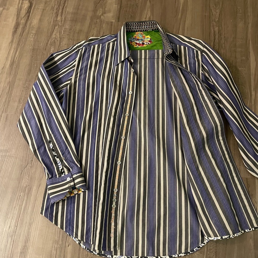 Robert Graham, Men’s Long sleeve, designer button down shirt. Size Large. - Picture 9 of 12